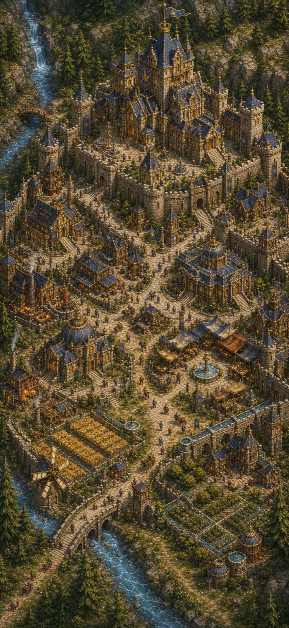 Crown Infinity kingdom city development artwork